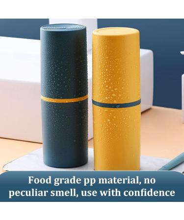 Travel Toothbrush Set - 2 Portable Plastic Toothbrush Cases & Storage Box for Camping & Outdoors - Buy Online on GoSupps.com