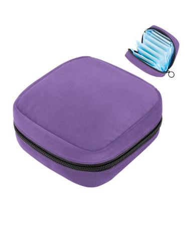 Menstrual Bag Zipper Ladies Napkin Bag Tampons Collection Bag for Women and Girls (Pure Color) Color 4
