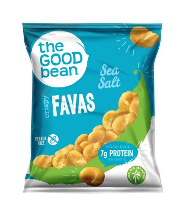The Good Bean Crispy Favas - Sea Salt - (50 Pack) 1 oz Bag - Fava Beans - Vegan Snack with Good Source of Plant Protein and Fiber Sea Salt 1 Ounce (Pack of 50)