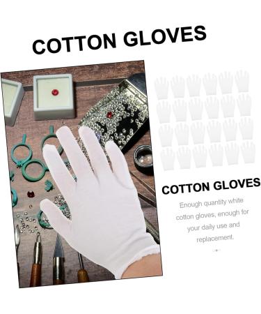 Beavorty 12 Pairs Washable Cotton Gloves Cotton Gloves Cotton Jewelry Gloves Jewelry Cotton Gloves Watch Jewelry Gloves Cotton Gloves for Dry Hands Glove Liners Work Heavy White Coin 21x11x7cm - Buy Online on GoSupps.com