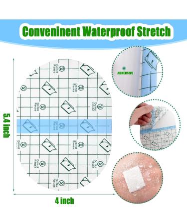 50 Pack Waterproof Transparent Dressings 3.9x5.4 Inch - Clear Adhesive Bandages Tape for Protection - Buy Online on GoSupps.com