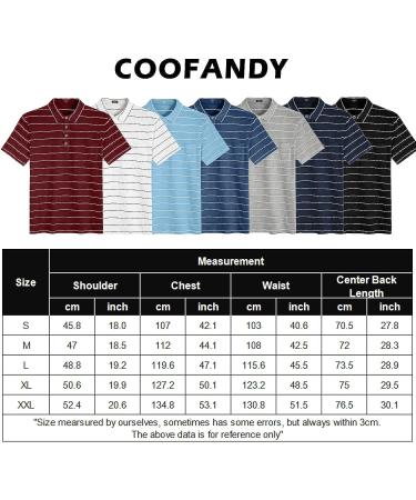 COOFANDY Men's Striped Golf Polo Shirt - Royal Blue Large - Buy Online on GoSupps.com