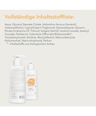 Moisturizing Baby Lotion 150ml - Daily Care Ecolatier with Marigold Extract & Panthenol | 98.2% Natural Vegan | Protects & Hydrates - Buy Online on GoSupps.com