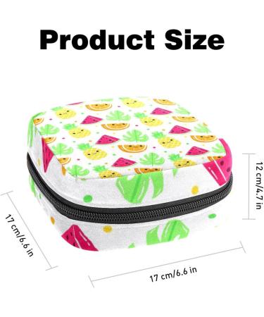 Anna Cowper Pineapple Watermelon Orange Leaves Sanitary Napkin Storage Bag - Menstrual Cup Pouch & Period Holder for Women/Girls - Multi-colored - Buy Online on GoSupps.com