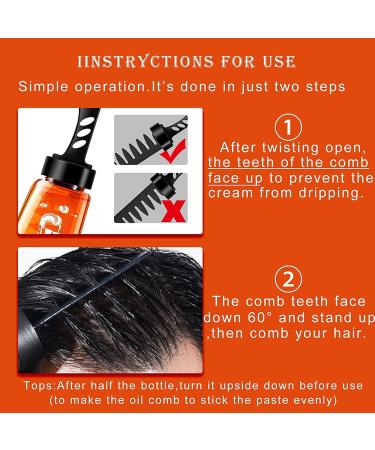 Gel Styling Comb 2-in-1 Men Hair Styling Gel with Comb Long Lasting Fluffy Men Fast Build Hair Salon Styling Gel Hair Wax Gel Styling Moisturizing Long-lasting (1Pcs) - Buy Online on GoSupps.com