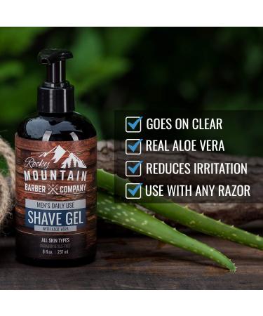 Rocky Mountain Barber Co. Men's Clear Shave Gel - 8oz | Transparent Gel for Precision Shaving and Beard Line Definition - Buy Online on GoSupps.com