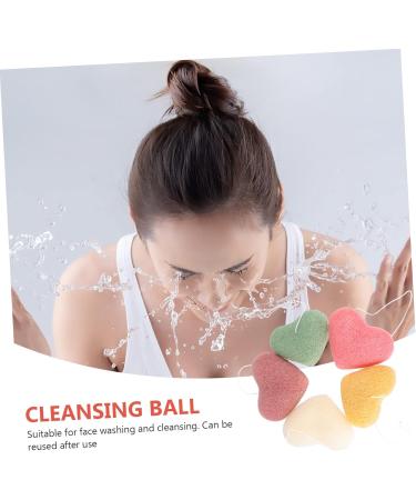 Beaupretty 15 pcs Heart Shaped Face Wash Sponges | Exfoliating Facial Cleansing Puff & Skin Scrubber | Natural Cosmetic Face Pads - 1 Count (Pack of 1 - Buy Online on GoSupps.com