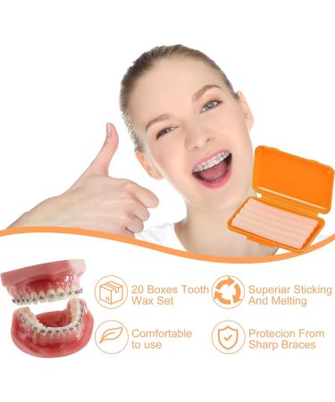 PIWOSGOL Orthodontic Wax - 20 Pieces 100 Stripes | Relief for Braces Pain & Irritation - Buy Online on GoSupps.com
