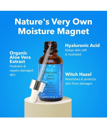DERMAWORKS Hyaluronic Acid Serum Anti Aging Face Serum for Women & Men | Hydrating & Skin Brightening Treatment - 30ml - Buy Online on GoSupps.com