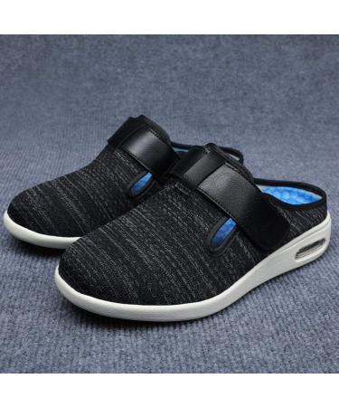 MEJORMEN Men's Diabetic Shoes | Adjustable Closure Slippers for Swollen Feet | Black Gray Casual Sandals - Buy Online on GoSupps.com