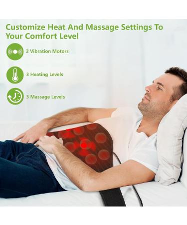 UTK Far Infrared Heating Pad with Vibration Massage for Lower Back - XL/XXL Size, 3 Vibration Modes, Smart Controller - Hot Enough (103-159 F) - Auto Shut Off - 55inch Strap - Buy Online on GoSupps.com