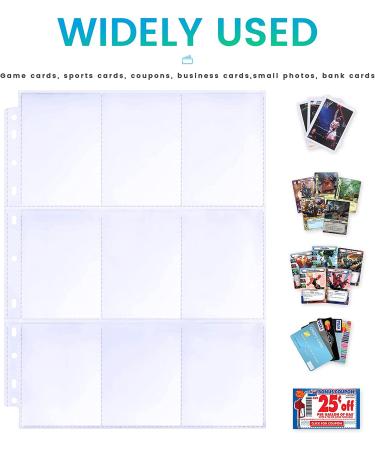360 Pockets Binder Card Sleeves Double-Sided 9 Pocket Trading Card Pages for 3 Ring Binder  Clear Plastic Pages Sleeves for Sport Cards  Business Cards  Game Cards  Photos 20 - Buy Online on GoSupps.com