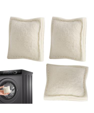 Lint Balls for Dryer Reusable Wool Fabric Softener - Reusable Laundry Square Natural Fabric Softener Household Gadgets Dry Cleaning Kit for Home Laundry Dryer