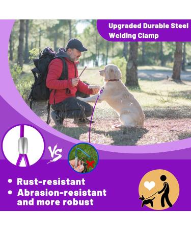 Haiyuan Dog Tie Out Cable 20ft for Large Dogs - Durable Steel Wire Runner with Superior Clips - Heavy Duty Outdoor Lead for Dogs Up to 165 LBS - Purple - Buy Online on GoSupps.com