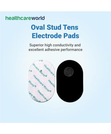 Tens Electrode Pads - Oval Self-Adhesive Electrodes (Pack of 4) for Omron E2 & E4 - 2.2mm Bolt Connection - Buy Online on GoSupps.com