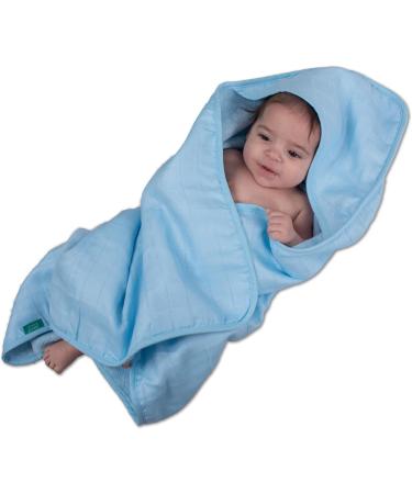 Urban Kanga Hooded Towel for Babies - Double-Sided Oeko-Tex Cotton Muslin Bath Towel (Crystal Blue) - Ship Internationally - Buy Online on GoSupps.com