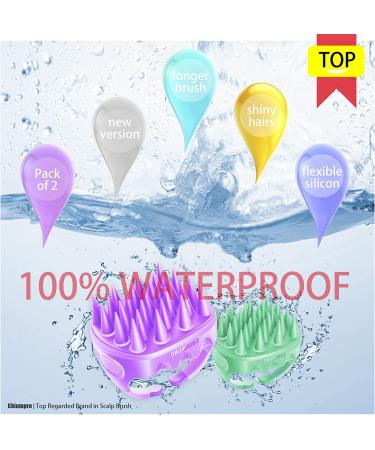 Shampoo Brush Scalp Massager Exfoliator for Dandruff Removal | Waterproof Shower Scrubber for Hair Growth | Soft Silicone Bristles | 2 Pack Scalp Brush for Thick Curly Hair - Buy Online on GoSupps.com