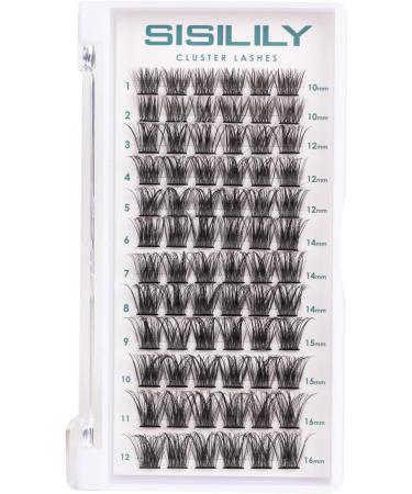 SISILILY Cluster Lashes | 72 Individual Lash Clusters C D Curl | DIY Reusable False Eyelashes | 3D Wispy Fluffy Lashes | 10-16mm Length | DM17-mix - Buy Online on GoSupps.com