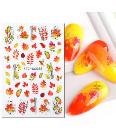 JMEOWIO Fall Nail Art Stickers - 9 Sheets Self-Adhesive Pumpkin & Maple Leaf Designs for Stunning Nail Decor - Buy Online on GoSupps.com