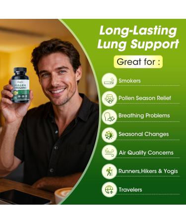 Mullein Oregano Oil Capsules for Lungs Detox-7 in 1Pure Herbal Mullein Leaf Extract, Elderberry, Turmeric,Mentha for Respiratory & Immune Support, Lung Cleanse for Smokers,Vegan,Non-GMO (120 Caps) 120 Count (Pack of 1) - Buy Online on GoSupps.com