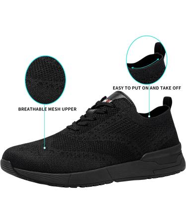 LARNMERN Men's Non Slip Work Shoes - Slip Resistant Kitchen Chef Sneakers - Lightweight & Breathable - Size 9, Black - Buy Online on GoSupps.com