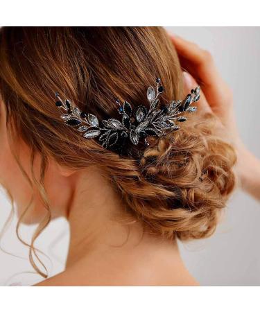 Unicra Black Opal Crystal Wedding Hair Comb - Bridal Headpiece for Women and Girls - Buy Online on GoSupps.com