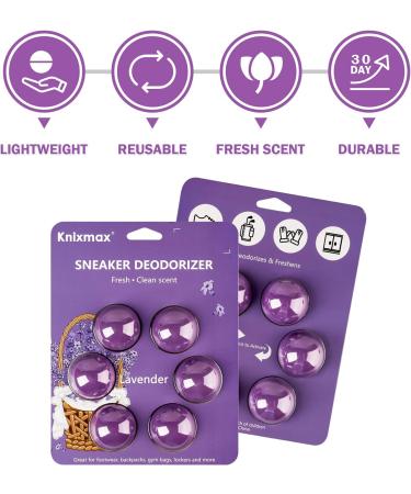 Shoe Deodorizer Balls 6 Pack Trainer Deodoriser Odours Eliminator for Gym Bag Sneaker Wardrobe Car Air Freshener Purple Lavender Scent - Buy Online on GoSupps.com