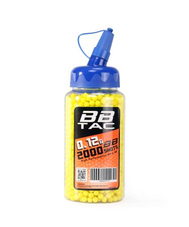 BBTac Airsoft BB 6mm Polished 2000 Round Bottle - Yellow