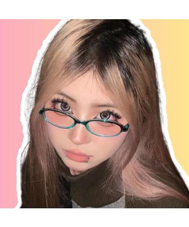 Myiaur Fashion Fake Glasses for Women - Y2K Clear Frame Non-Prescription Eyewear with Anti-Blue Light Protection - A03 Brown - Buy Online on GoSupps.com