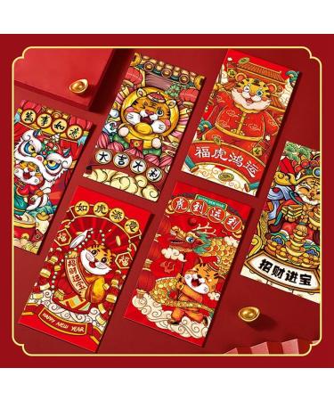 Kuuddker 6 Pcs Chinese New Year Red Envelopes 2022 Zodiac Year Bao Cartoon Lucky Money Packets for Spring Festival - Buy Online on GoSupps.com