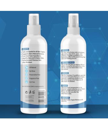 NOVEHA Facial Cleanser For Acne - Hypochlorous Acid Spray - Irritation Redness & Breakouts Relief - Ideal for Active Teenage & Adult Athletes Post-Workout - Safe for Multiple Daily Uses - 8 oz 8 Fl Oz (Pack of 1) - Buy Online on GoSupps.com