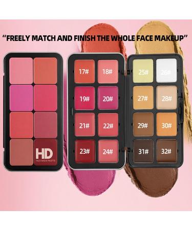  Gvblkq Eyeshadow Palette 16 Shades Cream Makeup Blush 40g Long-Lasting Waterproof Concealer and Highlighter Ideal for Women Face Cosmetics Christmas Wedding Party Travel Birthday - Buy Online on GoSupps.com