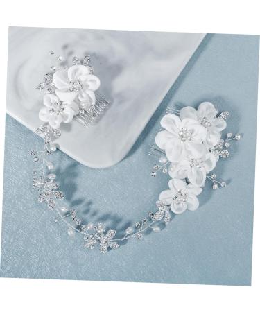 minkissy Chiffon Flower Comb Bridal Headpiece Flower Hair Accessories Bridal Headdress Bridal Hair Accessories Bridal Comb Wedding Hair Comb Wedding Hair Accessories Veil Manual Bride - Buy Online on GoSupps.com