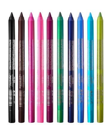 10-Piece Colorful Eyeliner Set - Natural Matte, Long-Lasting, Hypoallergenic Eyeliners - Metallic Eye Shadow Pen, Glitter Eyeliner - Women & Girls Makeup Kit - 10PCS - Buy Online on GoSupps.com