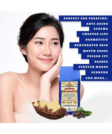 Organic Unrefined Raw Cocoa Butter 1 LB Block - Rich Chocolate Aroma for Lip Balms & Stretch Marks - Buy Online on GoSupps.com