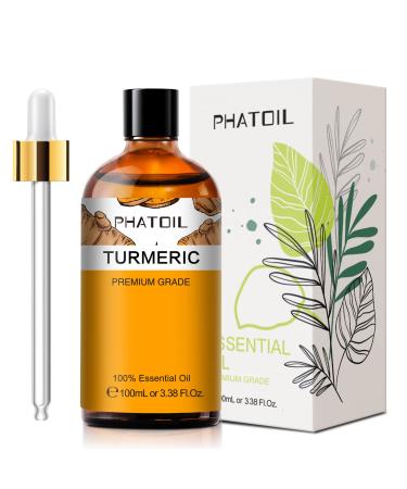 PHATOIL Turmeric Essential Oil 100ML 100% Pure Therapeutic Grade Turmeric Essential Oils for Diffuser Humidifier Aromatherapy Bath Relax Pack Of 1 Turmeric 100.00 ml (Pack of 1)