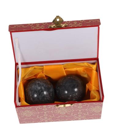 Beaupretty 2st Baoding balls with glockensy chinese gifts older baoding balls finger geometric shapes chinese exercise triggering old fitness china hand 5.2x5.2cm black