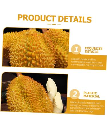 HOMSFOU 3pcs Artificial Imitation Durian Artificial Vegetable Decor Simulation Fruit Artificial Fruit Toy Lifelike Model Decoraciones Para Salas De Casa Fake Fruit Plastic Big Fruit Yellowx3pcs 25X15X15CMx3pcs - Buy Online on GoSupps.com