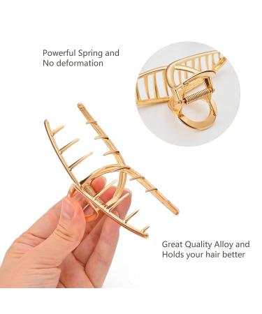 LUNROUG 6 Pack Large Metal Hair Claw Clips - Gold and Silver Fashion Clips for Women - 4 Inch Non-slip Hair Jaw Clips for Thin, Thick, Curly Hair - Buy Online on GoSupps.com