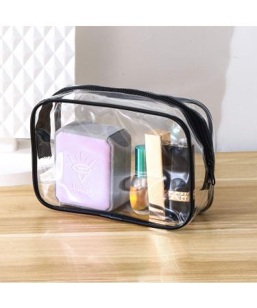 5 Transparent Cosmetic Pockets | Portable PVC Makeup Bag with Zipper | Travel Organizer & Bathroom Essential (18 cm x 12 cm) - Buy Online on GoSupps.com