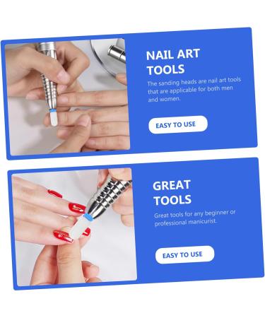 Healeved 1set Nail Polisher Nail Art Tool Inflatable Headband Nail Polishing Heads Nail Drill Grinding Tools Carbide Drill Bits Nail Tools Nail File Bits Pedicure Tungsten Steel Head - Buy Online on GoSupps.com