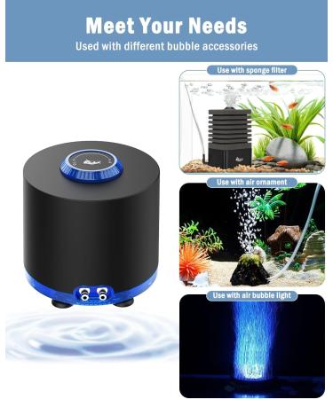 AQQA 10W Aquarium Air Pump - 920L/H Oxygen Pump for Aquariums up to 1200L with Ultra-Quiet Operation & 2 Adjustable Air Outlets - Buy Online on GoSupps.com