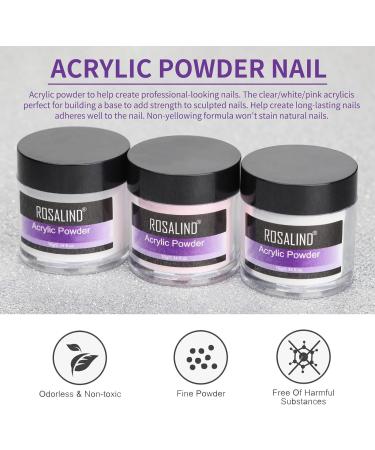 TBeautfave Pink Acrylic Powder Acrylic Powder and Liquid Set Polymer For Acrylic Nail Extension Carving Acrylic Nail Kit Acrylic Nail Brush Nail Art Starter Kit For Nail Art Salon Home DIY - Buy Online on GoSupps.com