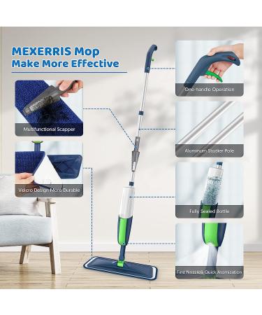 Microfiber Spray Mop for Floor Cleaning - MEXERRIS Wet & Dust Mop with 2 Bottles and 5 Pads | Ideal for Hardwood, Laminate, Vinyl, Tiles Floors - Buy Online on GoSupps.com