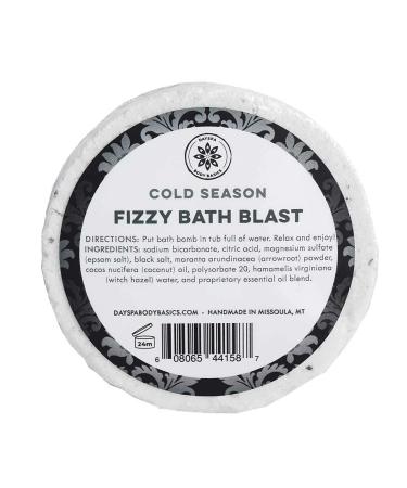 Cold Season All-Natural Fizzy Bath Blast - Vegan Bath Bomb Made with Pure Essential Oils to Help You Relax  Hypoallergenic  Plant-Derived  Handmade in USA by DAYSPA Body Basics