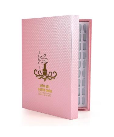DEWIN Nail Polish Display Book Nail Display Book Nail Polish for Presentation Book Anself Gel Nail Art Display Nails For Showing with 216 Rooms for Storing Nail Tips (Pink)