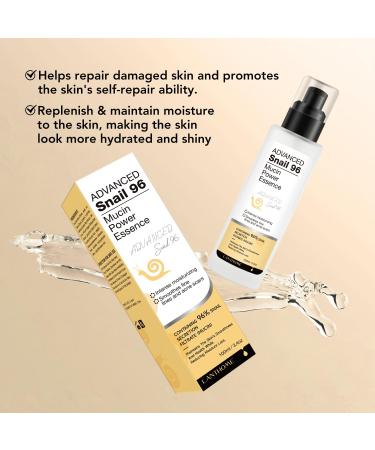 Snail Mucin 96% Power Repairing Essence | Hydrating Serum for Dull Skin & Fine Lines | Korean Skincare 100ml - Buy Online on GoSupps.com