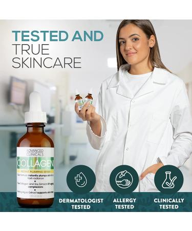 Advanced Clinicals Collagen Instant Plumping Serum 1.75 fl oz - Boost Hydration & Reduce Wrinkles - Buy Online on GoSupps.com