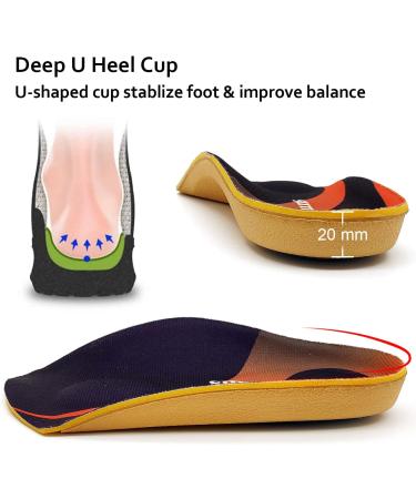 RooRuns 3/4 Arch Support Insoles - Orthotic Inserts for Plantar Fasciitis Flat Feet & Heel Pain Relief | Men s 7-10.5 Women s 8-11.5 - International Shipping Available - Buy Online on GoSupps.com