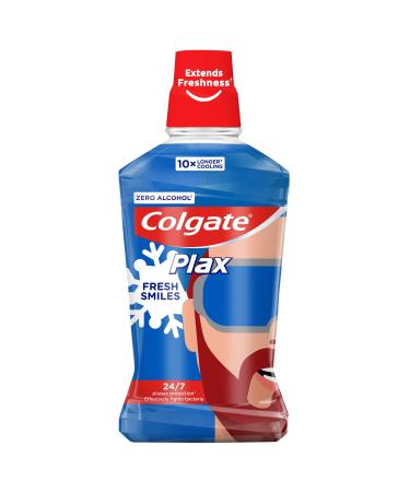 COLGATE - Plax Fresh Smile Alcohol-Free Mouthwash - Limited Edition - Freshens Breath 24/7 - Plaque Protection - 500 ml Bottle